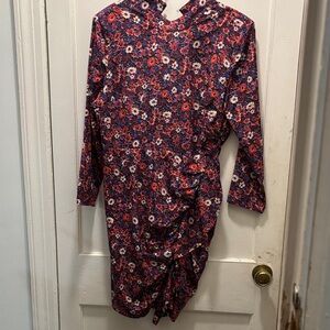 Veronica Beard Multicolor Floral Long Sleeve Dress
